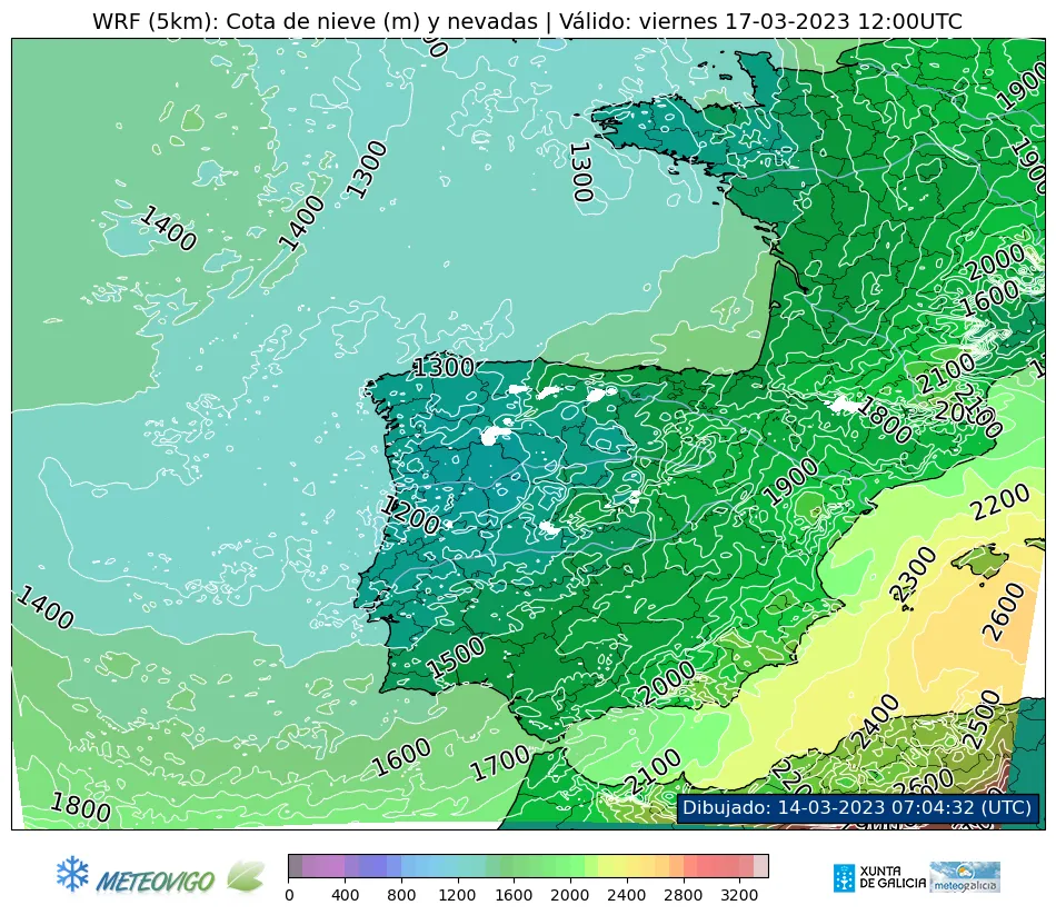 Cota de nieve mapa